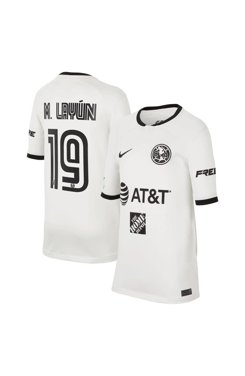 Nike Youth Nike Miguel Layun White Club America 2022/23 Third Replica Jersey, Alternate, color,
