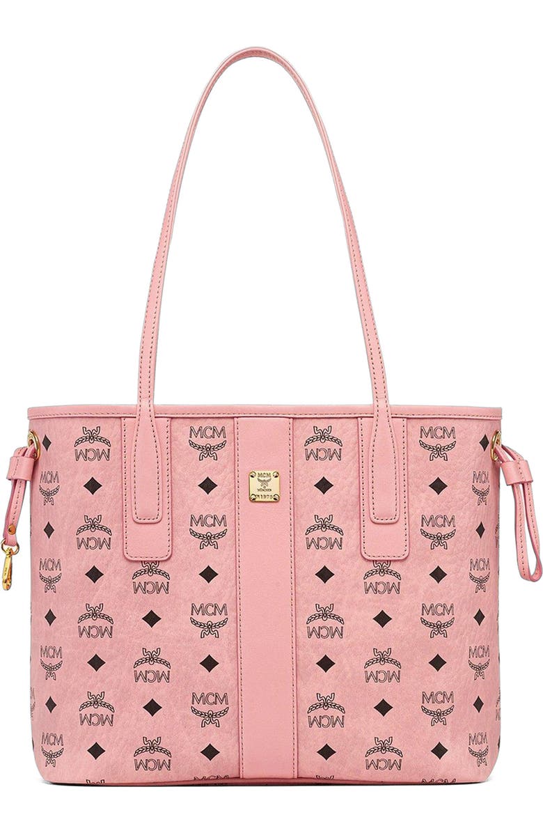 MCM Small Liz Shopper in Visetos, Main, color, Pink