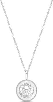 Roseate Lion Pendant in Sterling Silver – 12mm