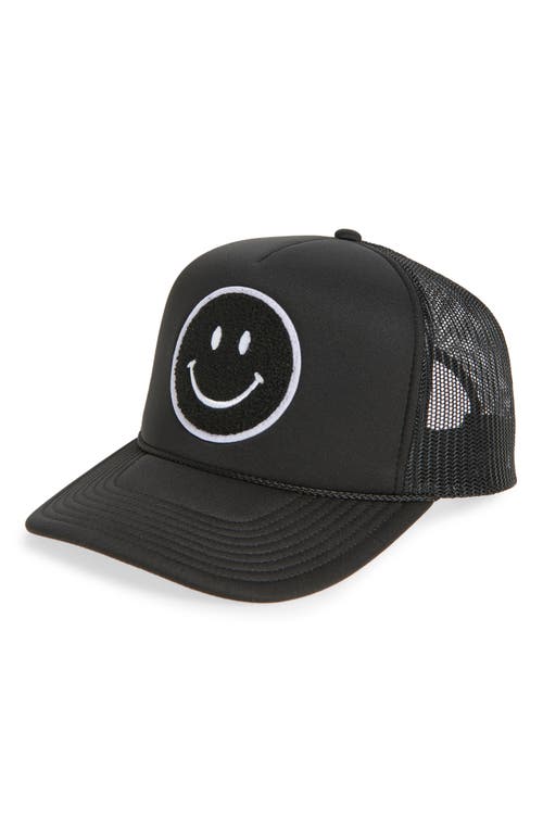 Local Beach Smiley Patch Trucker Hat In Burgundy