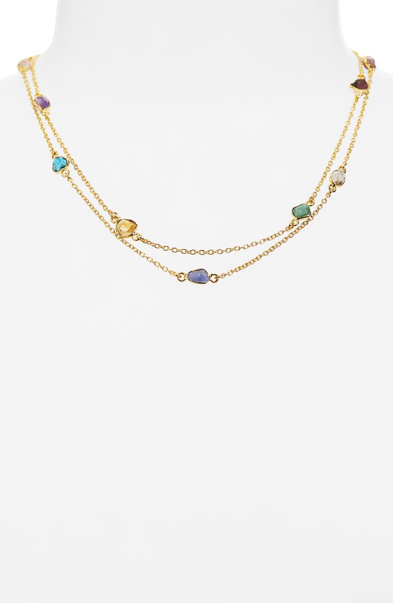 Kiara by Ki-Ele Rainbow Semiprecious Stone Station Long Necklace, Alternate, color, 
