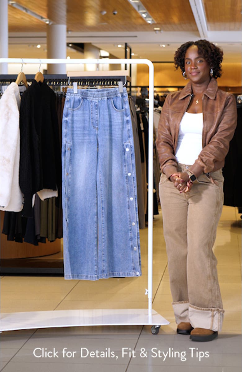 Steve Madden Keenie Side Snap Pull On Denim Pants | Nordstrom