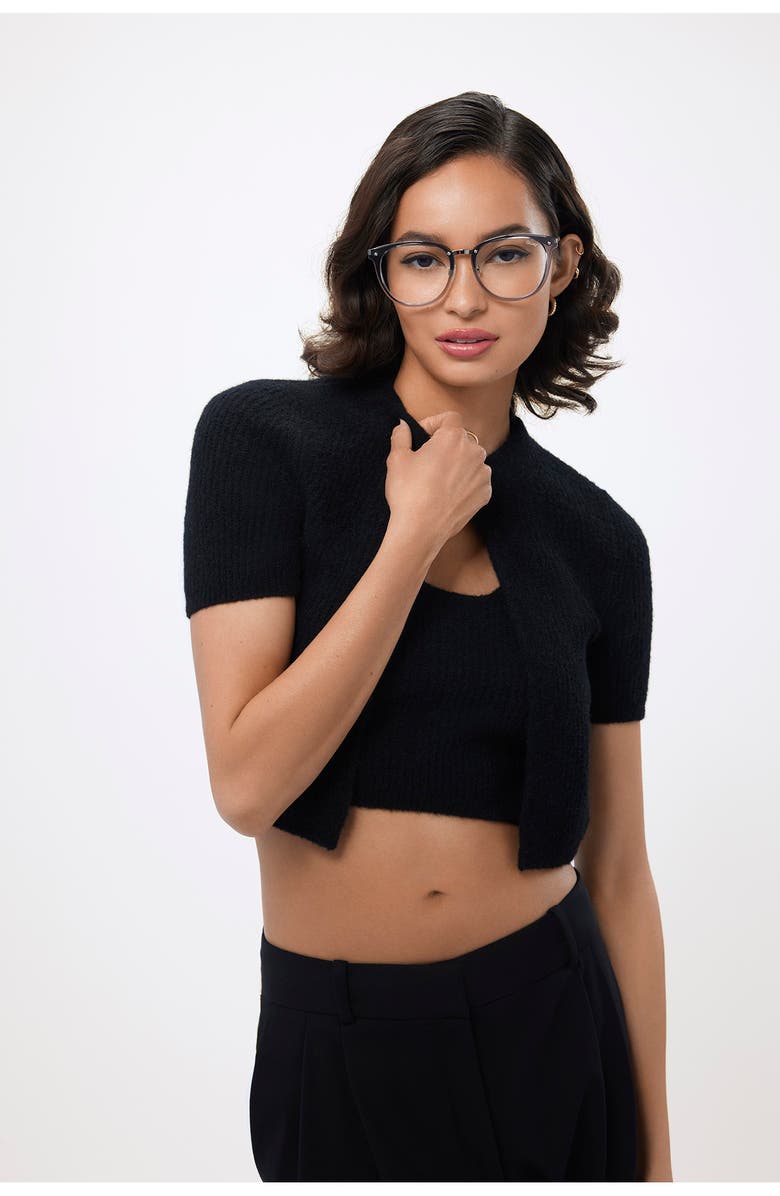 QUAY Last Word 47mm Round Blue Light Blocking Reading Glasses, Alternate, color, 