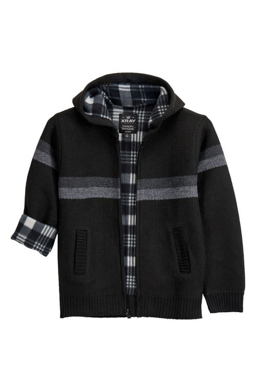 X-ray Xray Kids' Stripe Full Zip Hoodie In Black