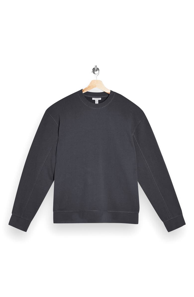 Topshop Flatlock Oversize Sweatshirt, Alternate, color,