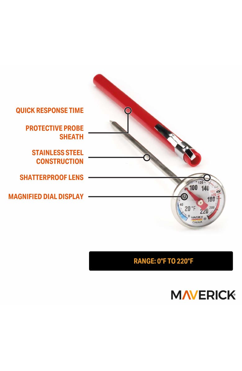Maverick Instant Read Thermometer - 1" Dial, Alternate, color, Silver