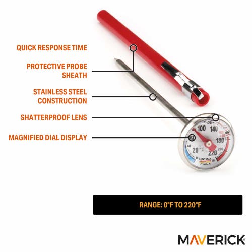 Maverick Instant Read Thermometer In Red