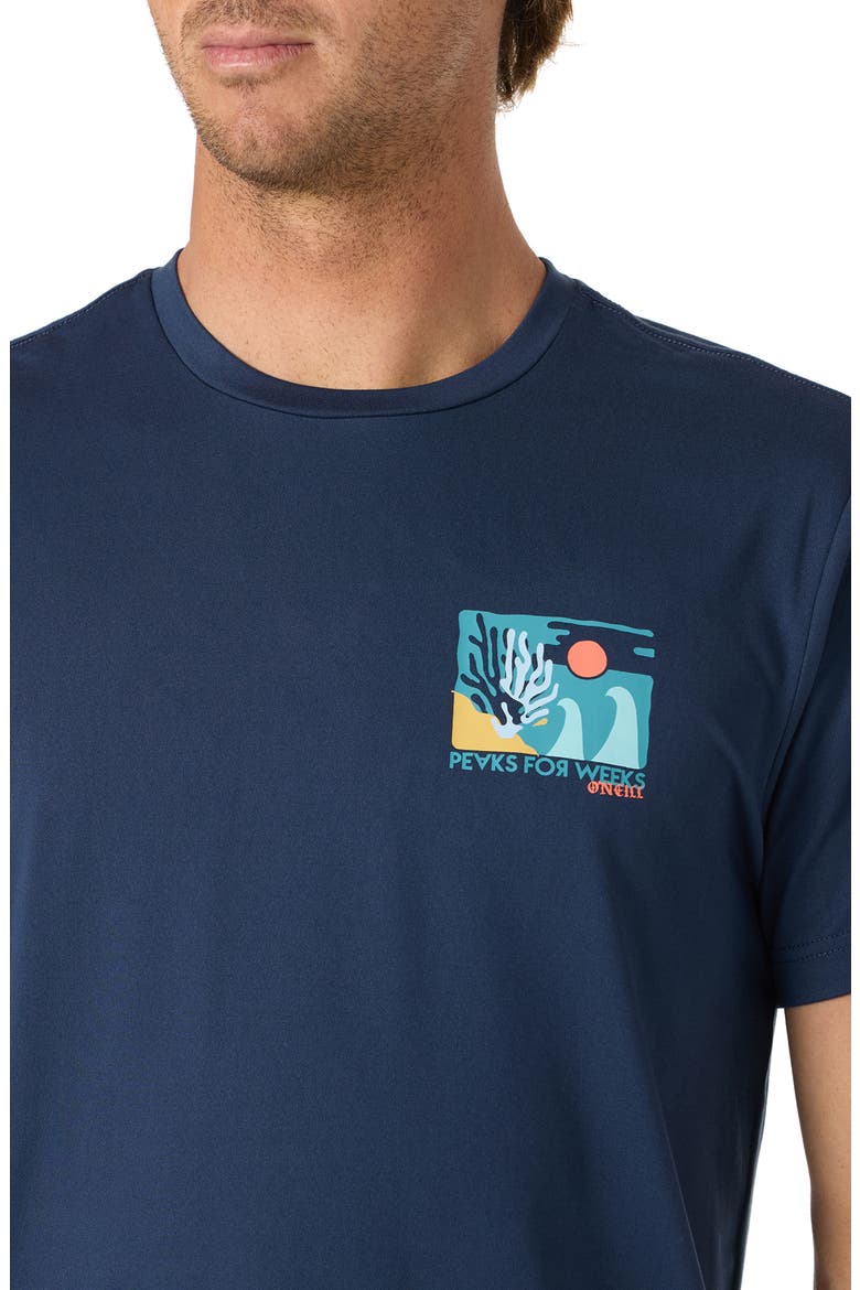 Coral UPF 50 Graphic Short Sleeve Rashguard, Alternate, color, NAVY