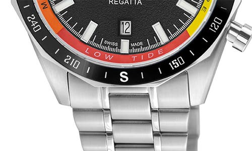Gv2 Regatta Stainless Steel Swiss Quartz Bracelet Watch, 42mm In Black/stainless Steel