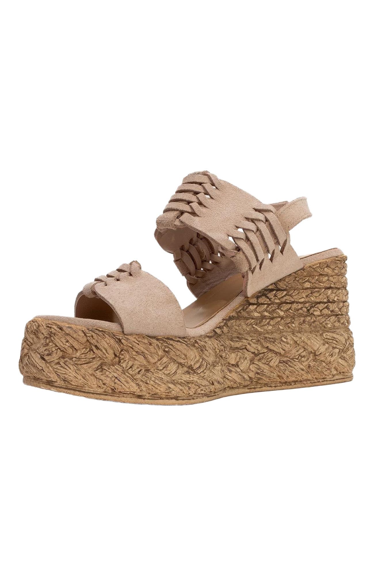 Forever & Always Shoes Olien Suede Leather Platform Espadrilles, Alternate, color, Beige Suede Leather