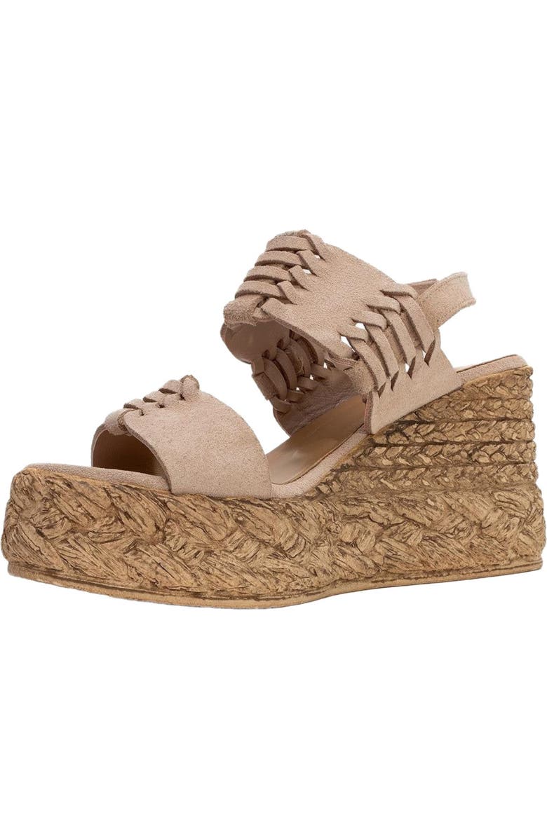 Forever & Always Shoes Olien Suede Leather Platform Espadrilles, Alternate, color, Beige Suede Leather