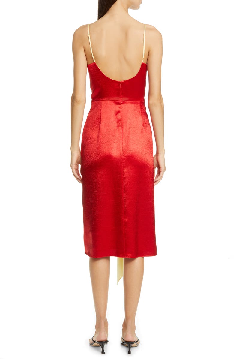Sies Marjan Farrah Drape Satin Midi Dress, Alternate, color,