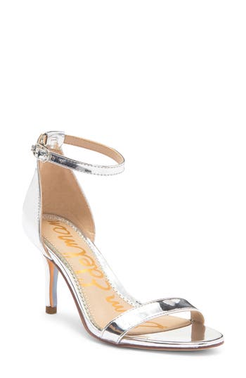 Sam Edelman Patti Ankle Strap Sandal In Soft Silver