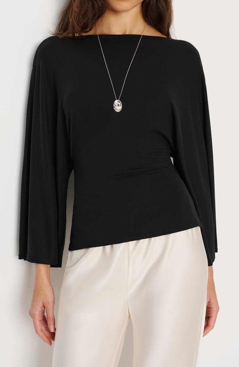 Reformation Avery Boatneck Knit Top, Main, color, Black