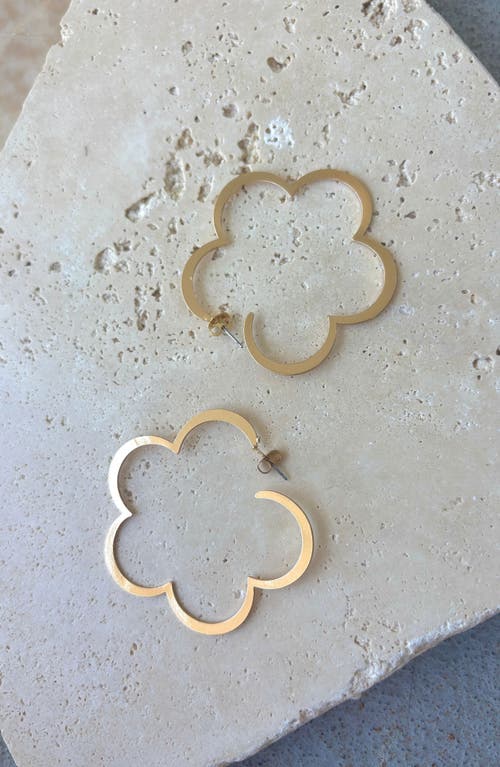 Adornia Clover Hoop Earrings In Gold