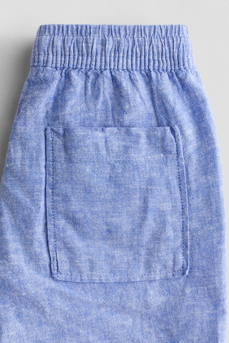 Linen-blend Drawstring Shorts, Alternate, color, Blue