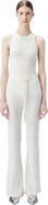 GOBI Mongolian Cashmere Drawstring Ribbed Cotton Silk Cashmere Blend Flares