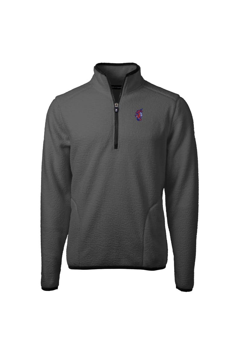 Men's Cutter & Buck Gray Florida Gators Swinging Gator Cascade Eco Sherpa Fleece Quarter-Zip Pullover Top, Alternate, color, Gray