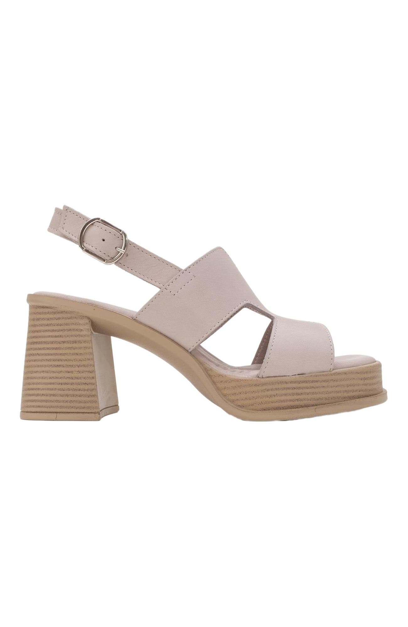 Zennia Leather Platform Sandal, Alternate, color, Beige Leather