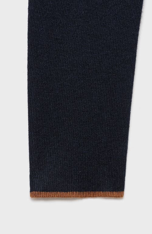 Mango Perkins Stripe Mock Neck Sweater In Blue