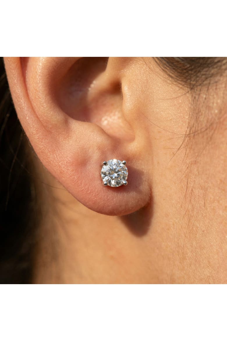 3/4 Ct Diamond Screw Back Studs 14k Gold Lab Grown Eco Friendly, Alternate, color, 14k White Gold