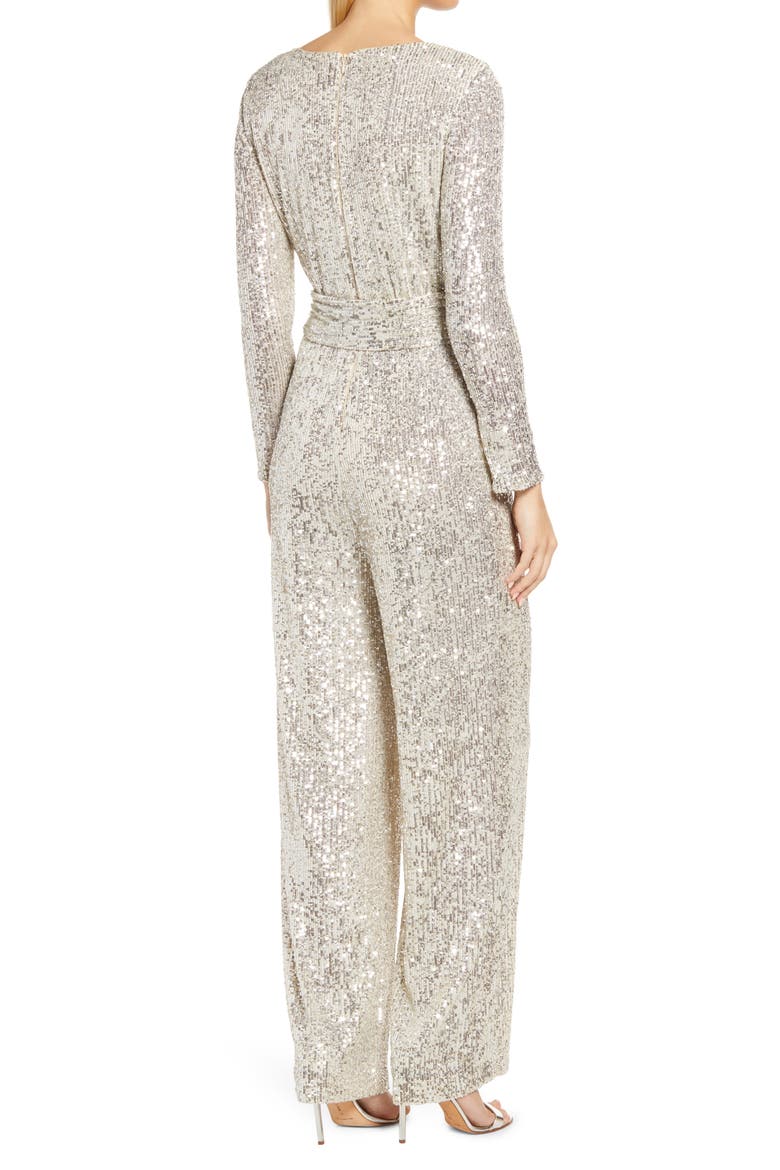 Long Sleeve Sequin Jumpsuit, Alternate, color, SIL