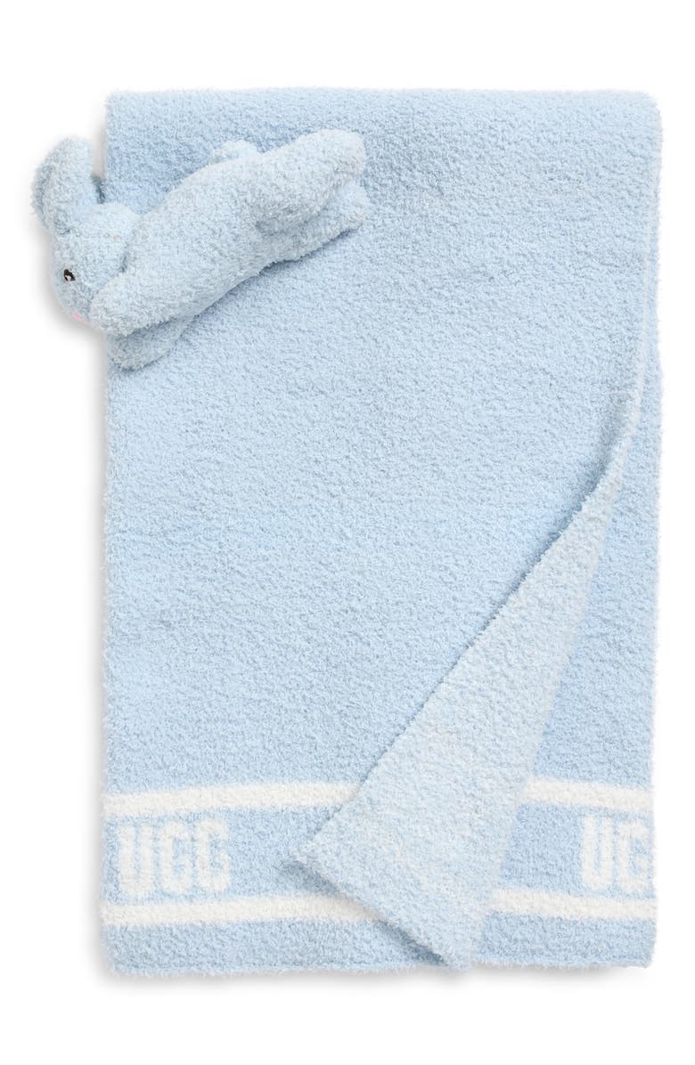 UGG<sup>®</sup> Bunny Rattle & Blanket Set, Main, color, Sky Blue
