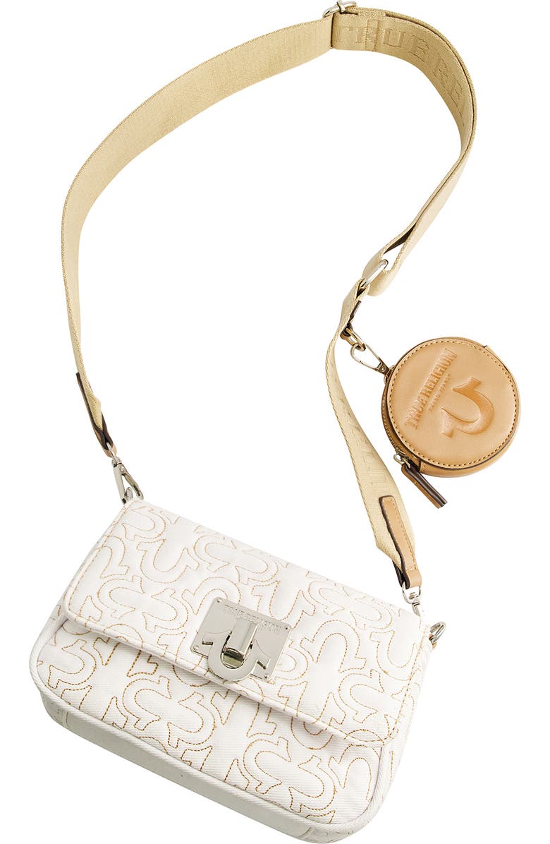 True Religion Quilted Denim Horseshoe Flap Crossbody, Alternate, color,