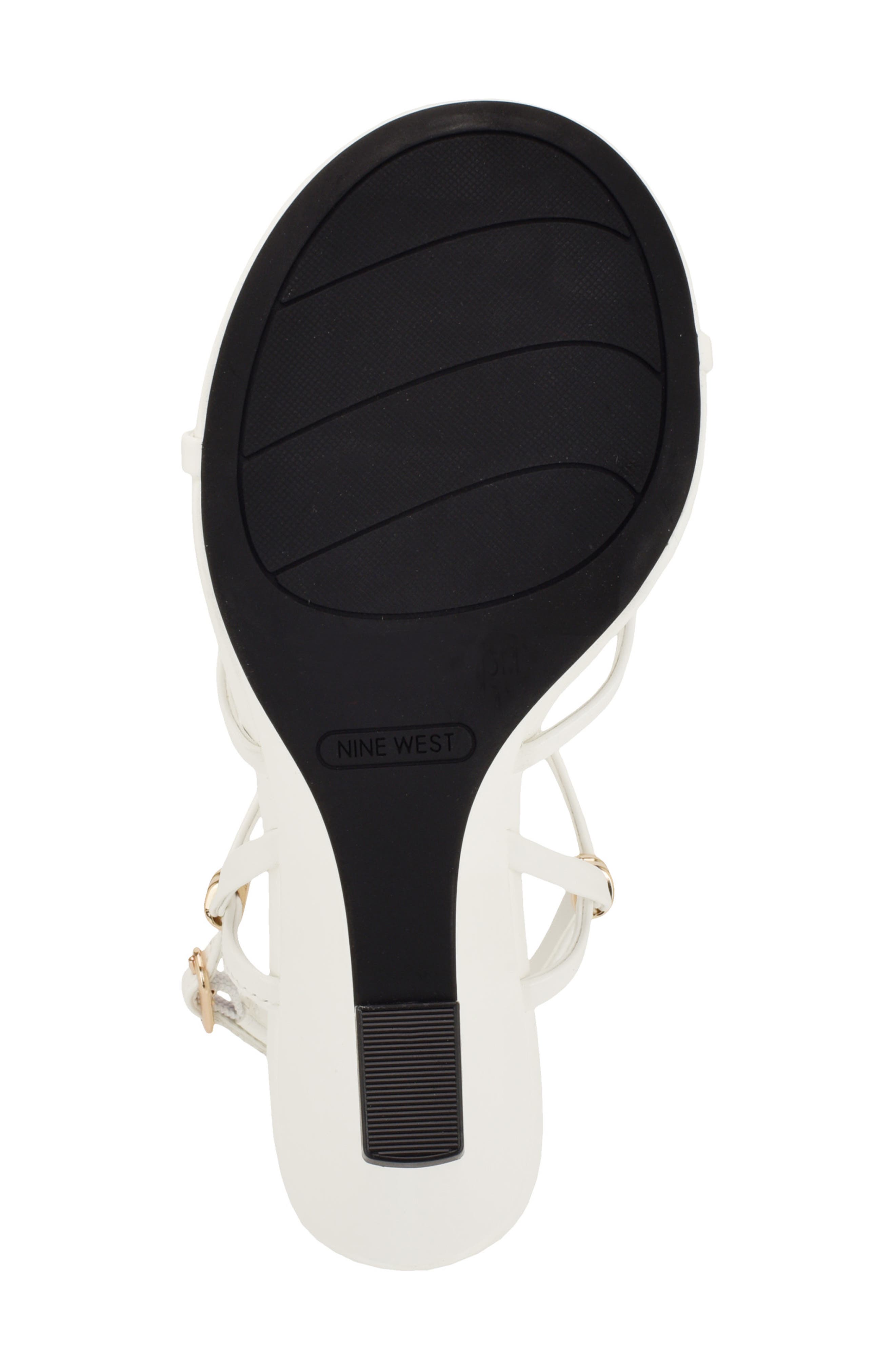 Deklyn Faux Leather Wedge Sandal, Alternate, color, WHITE