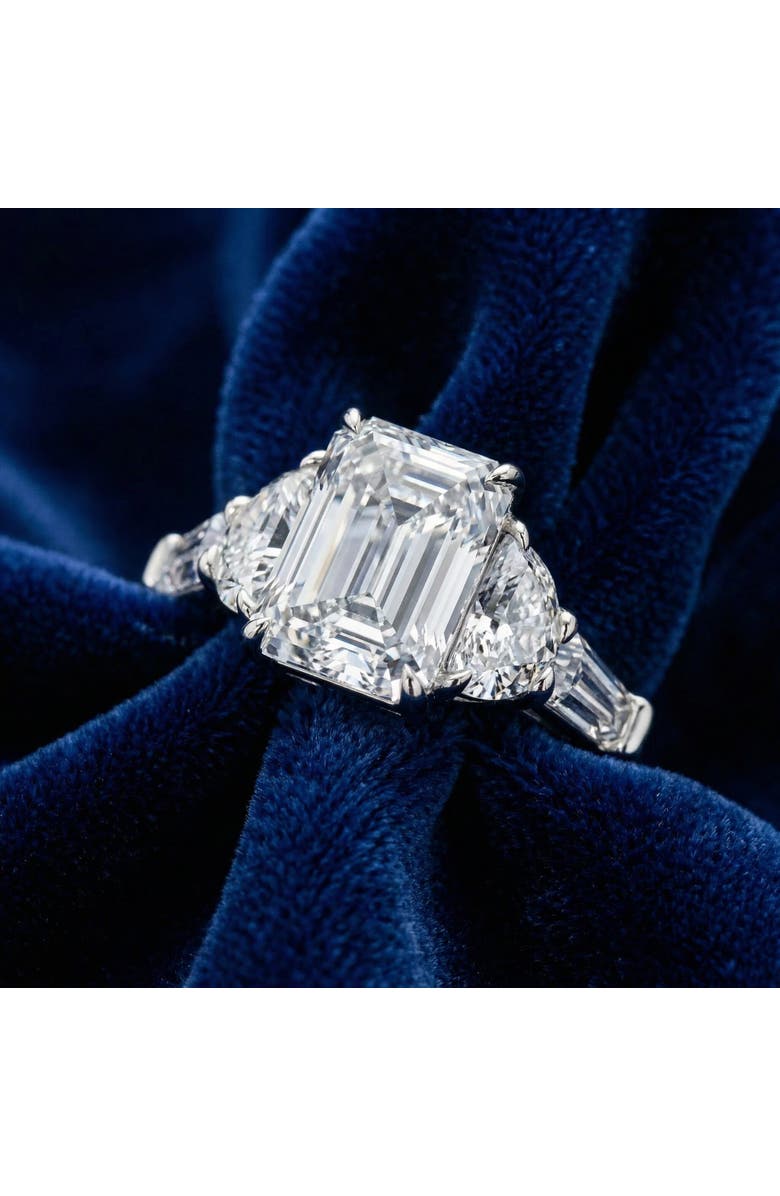 Bliss Diamond Certified 4 1/2Ct Tessa Emerald Engagement Ring 14k Gold Lab Grown, Alternate, color, 14K White Gold