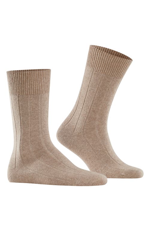 Falke Lhasa Wool & Cashmere Dress Socks in Nutmeg Melange 