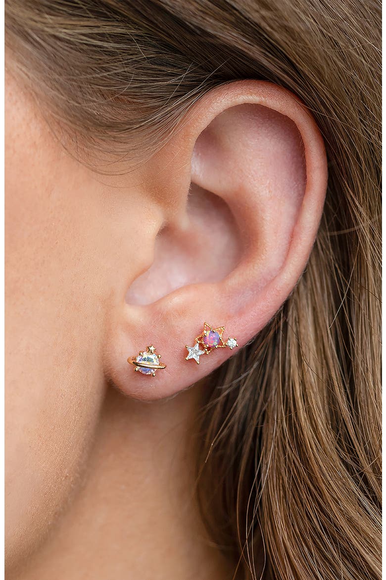 Light Year Single Stud Earring, Alternate, color, GOLD