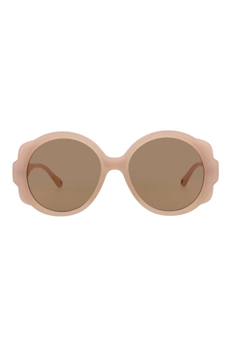 55mm Oval Sunglasses, Main, color, NUDE NUDE BROWN
