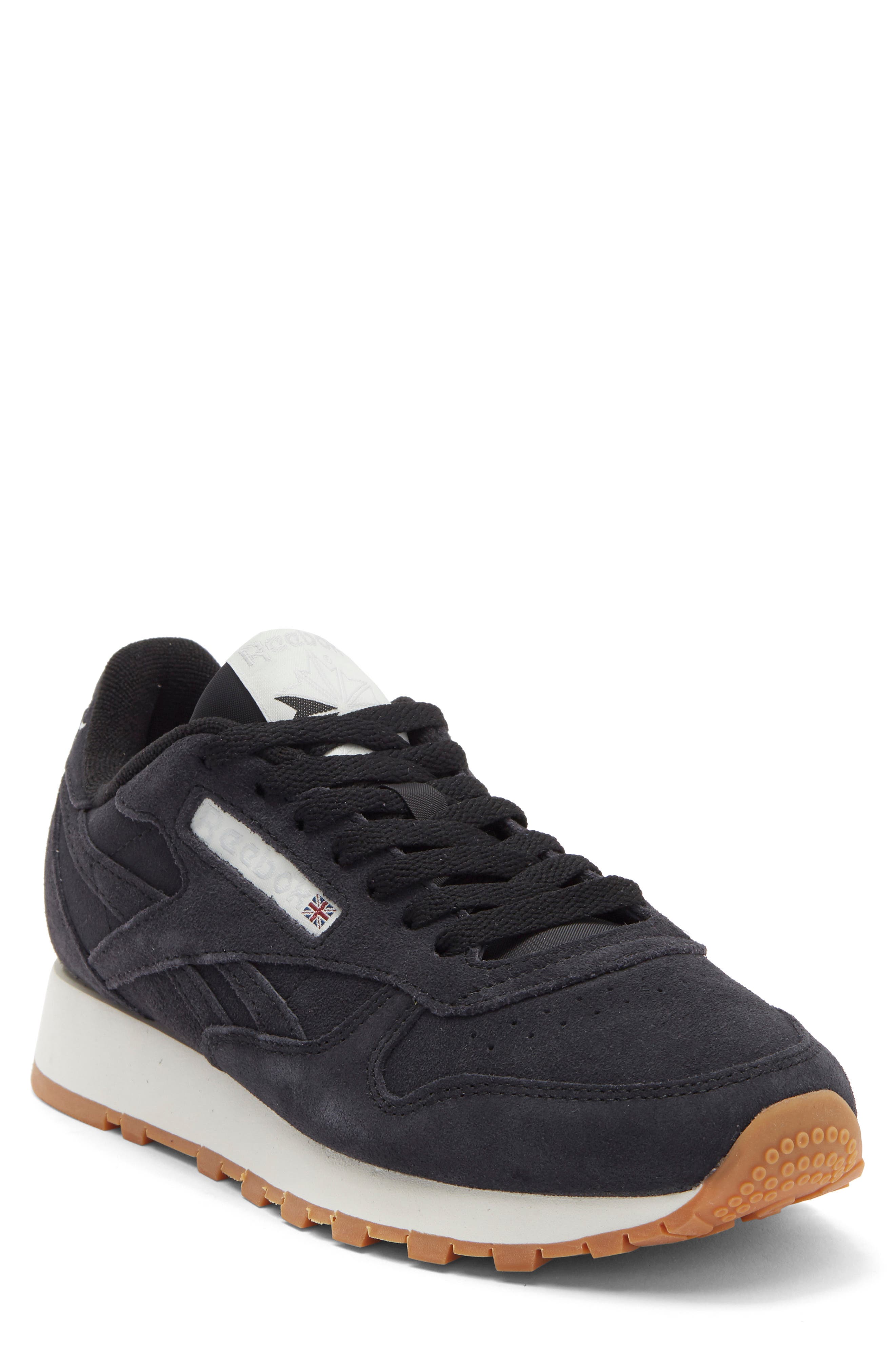 Classic Leather Sneaker, Main, color, BLACK/CHALK/GUM