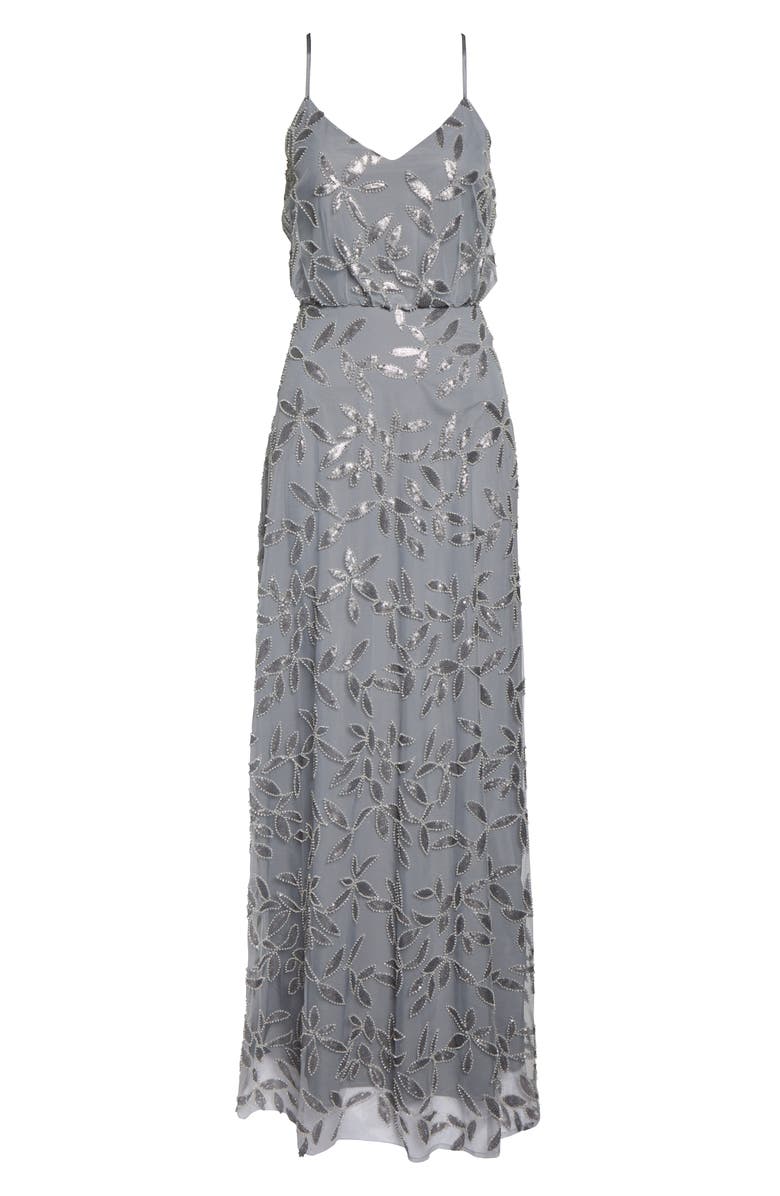 WAYF The Savannah Beaded Mesh Blouson Gown, Alternate, color,