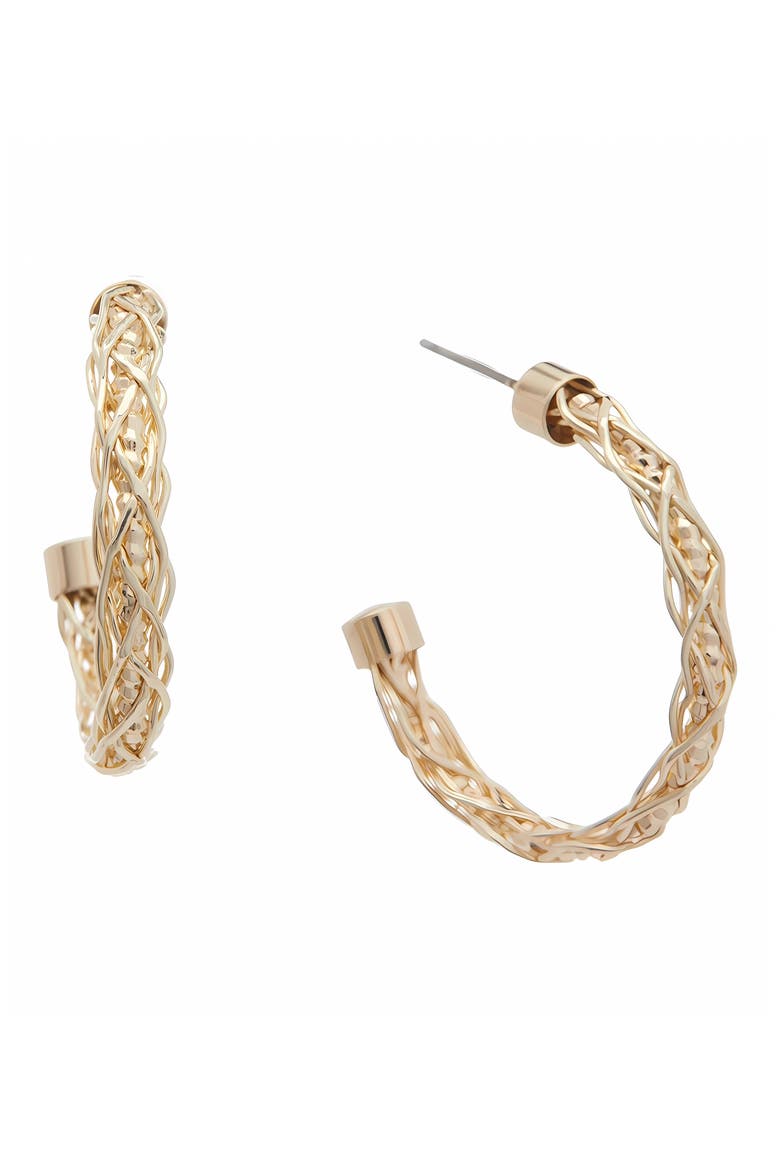 Twisted Hoop Earrings, Main, color, YELLOW