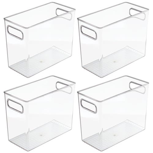 Mdesign Plastic Tall Food Storage Organization Container Bin With Handles In Transparent