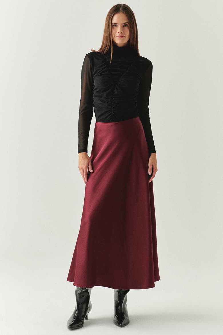 Justice A Line Midi Skirt, Main, color, RED