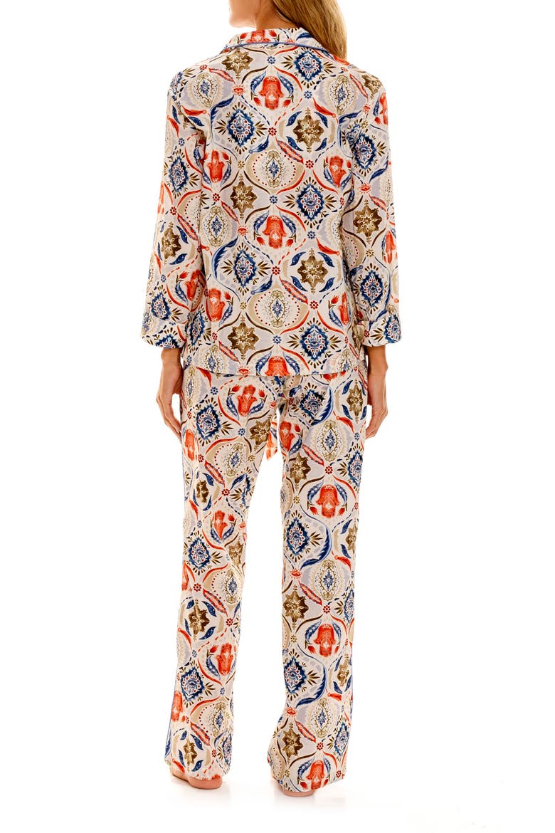 Emma Hamsa Blessing Cotton Pajamas, Alternate, color, BLUE