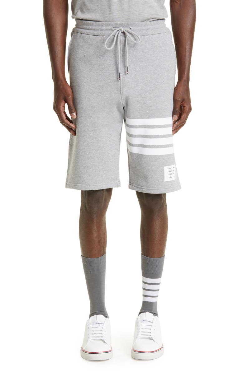 Thom Browne Four Bar Sweat Shorts, Main, color, 068 - Light Grey