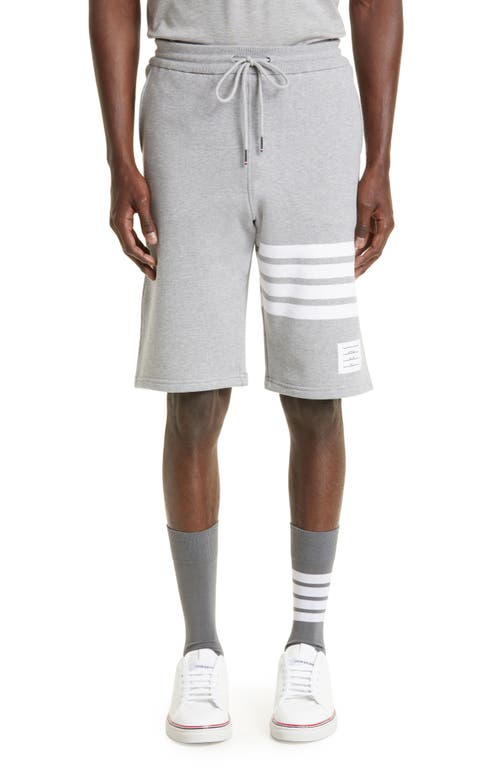 Thom Browne Light Gray Loopback Cotton Sweatshorts In Gray