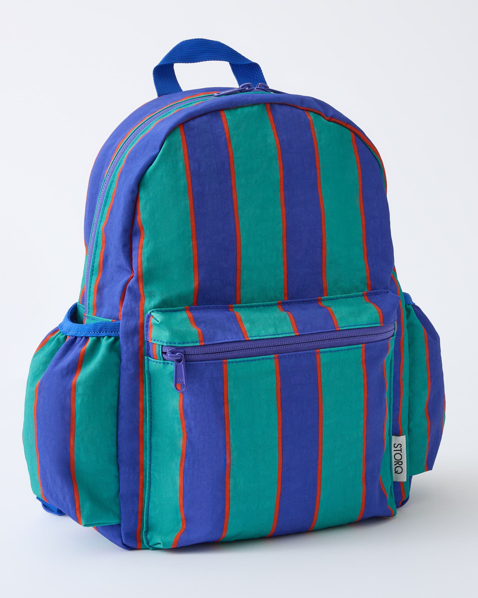 Cool Kid Backpack, Main, color, Navy Green Stripe