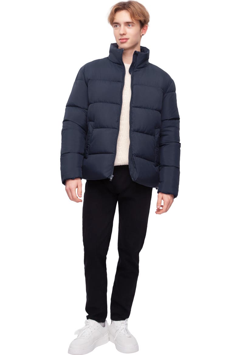Lightweight Modern Puffer Jacket, Alternate, color, Navy