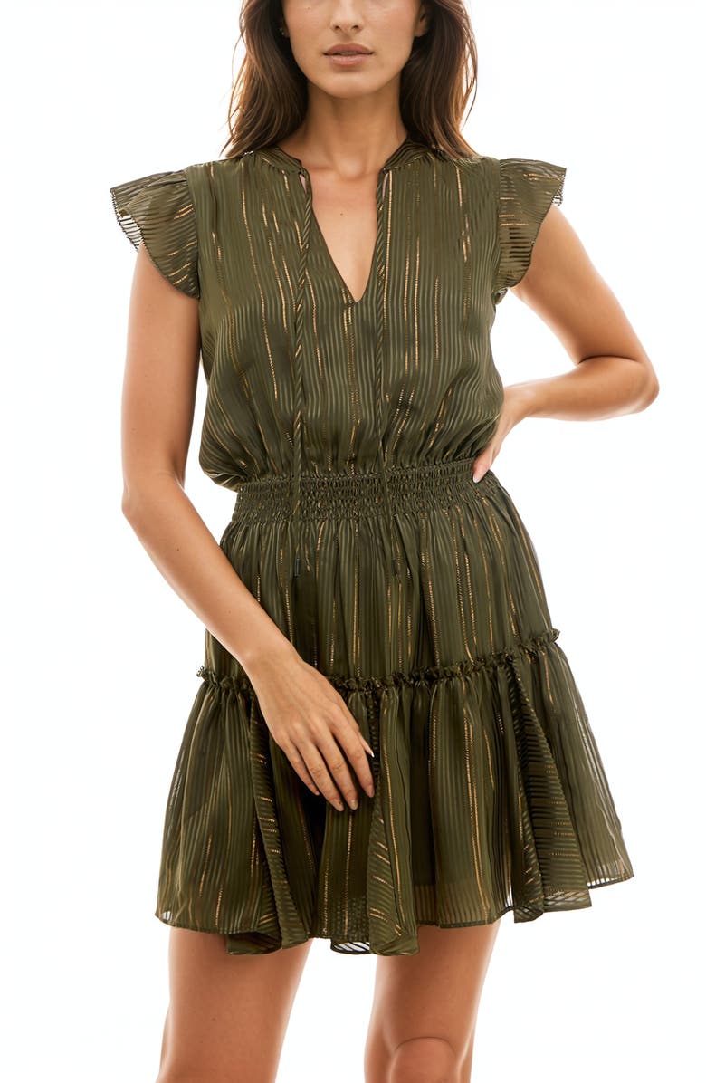 Socialite Metallic Ruffle Dress, Alternate, color,