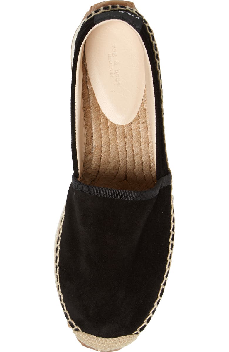 rag & bone Espadrille Slip-On Sneaker, Alternate, color, Black Suede