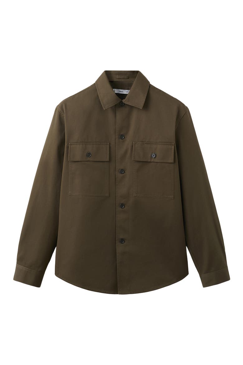 Cotton Overshirt, Alternate, color, BROWN