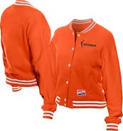 New Era Women's New Era Orange WNBA Throwback Varsity Fleece Full-Snap Jacket