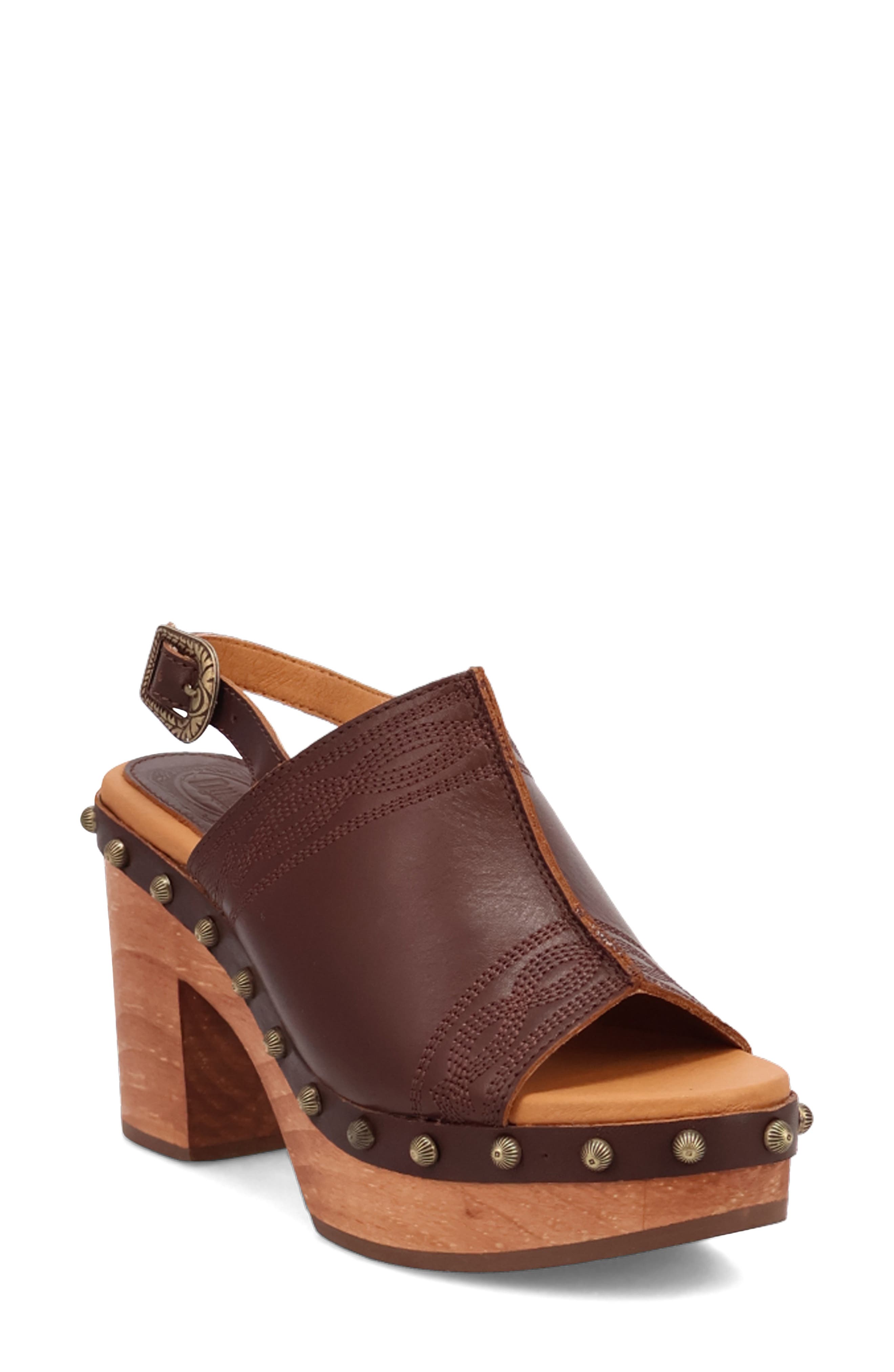 Dingo Clover Slingback Platform Sandal, Main, color, Brown