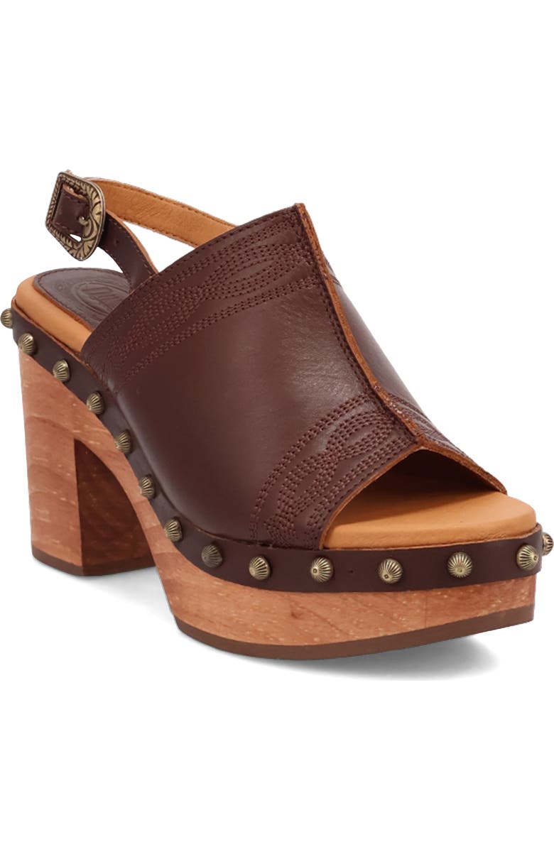 Dingo Clover Slingback Platform Sandal, Main, color, Brown