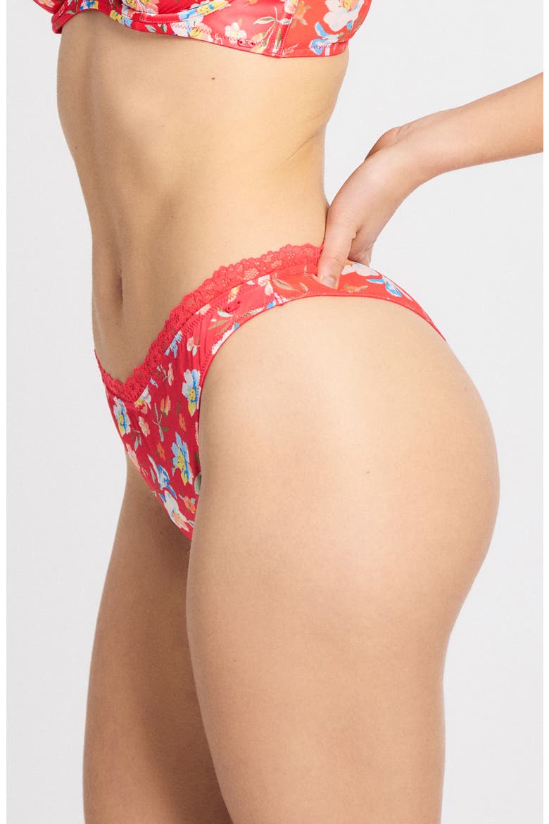 Monamour High Leg Brazilian Briefs, Alternate, color, FRUITJUICE RED PETAL POWER